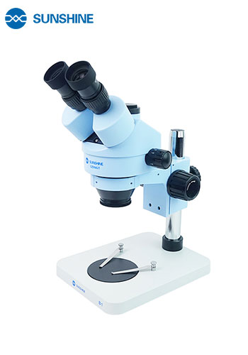 SUNSHINE SZM45T-B1 Trinocular HD Stereo Microscope + SUNSHINE SS-033 blue Led Lamp + 0.5CTV